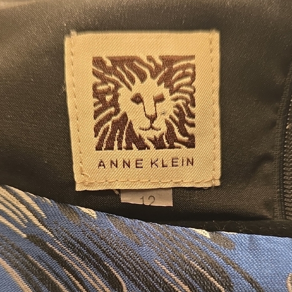 Anne Klein Blue and Black Patterned Mini Dress - Picture 3 of 16